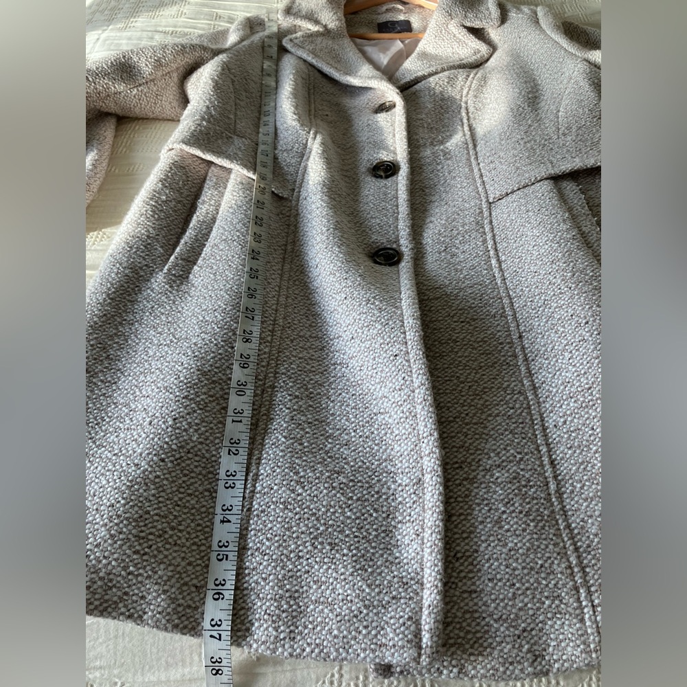 GALLERY New York Cream & Tan Tweed Coat Size 1X - Picture 11 of 14